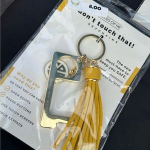 Gold and Yellow Keychain door opener with Tassel